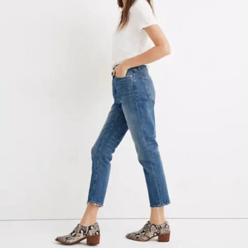 Madewell Dark‎ Wash The High Rise Slim Crop Boyjean
